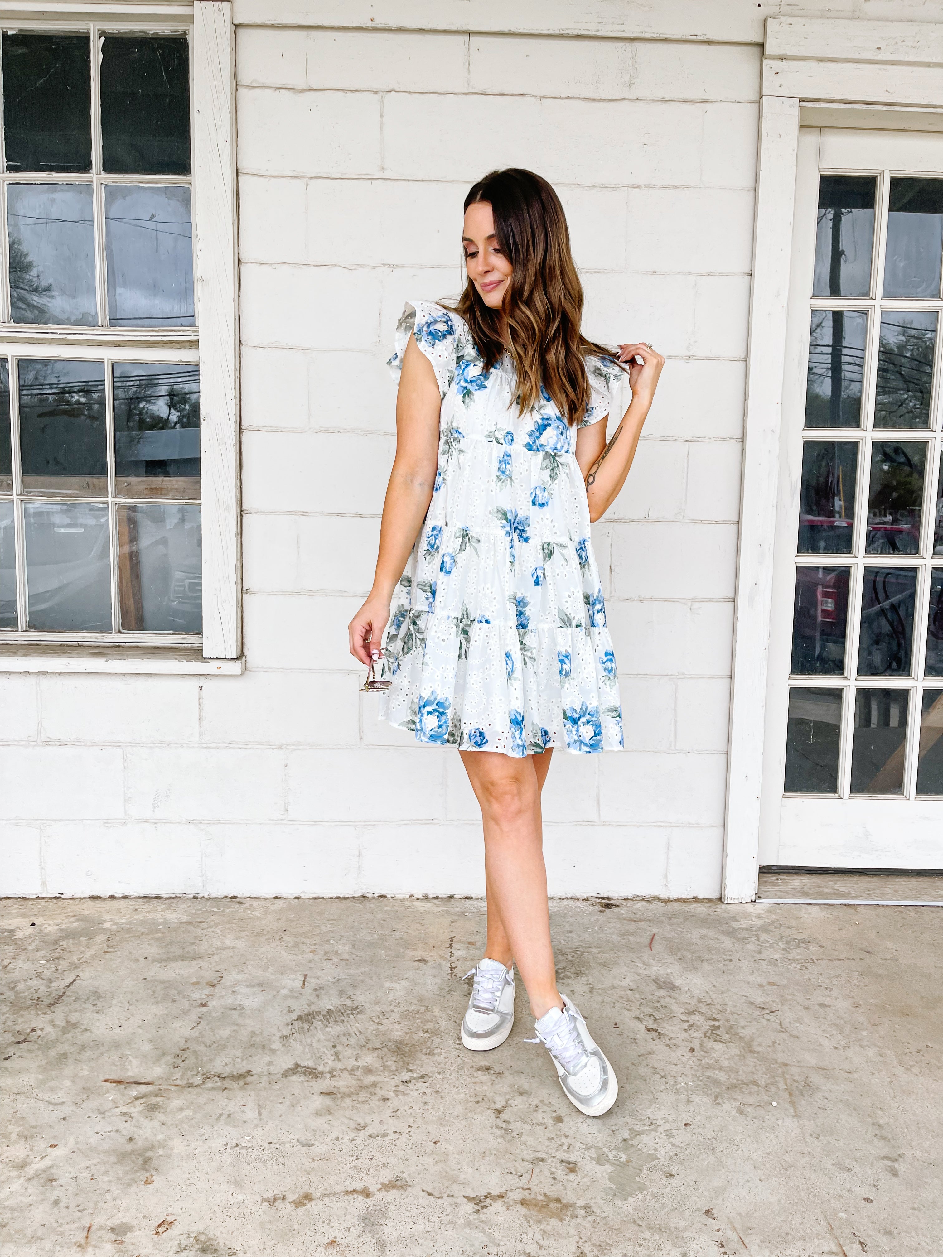 blue & white maxi dress Ashley Blue Floral Formal Maxi Dress - US 2 main image 0