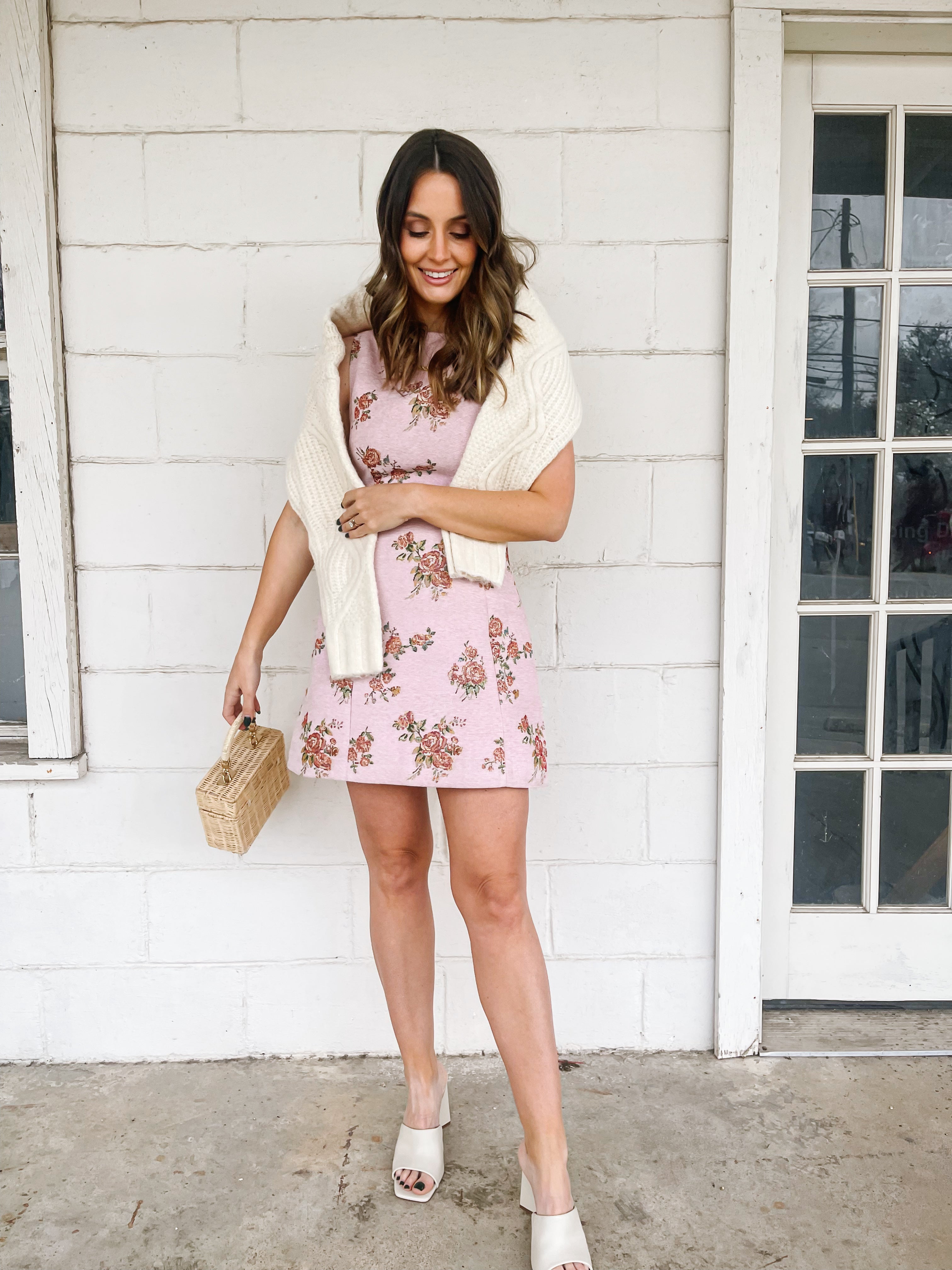 Carmine Floral Mini Dress Large