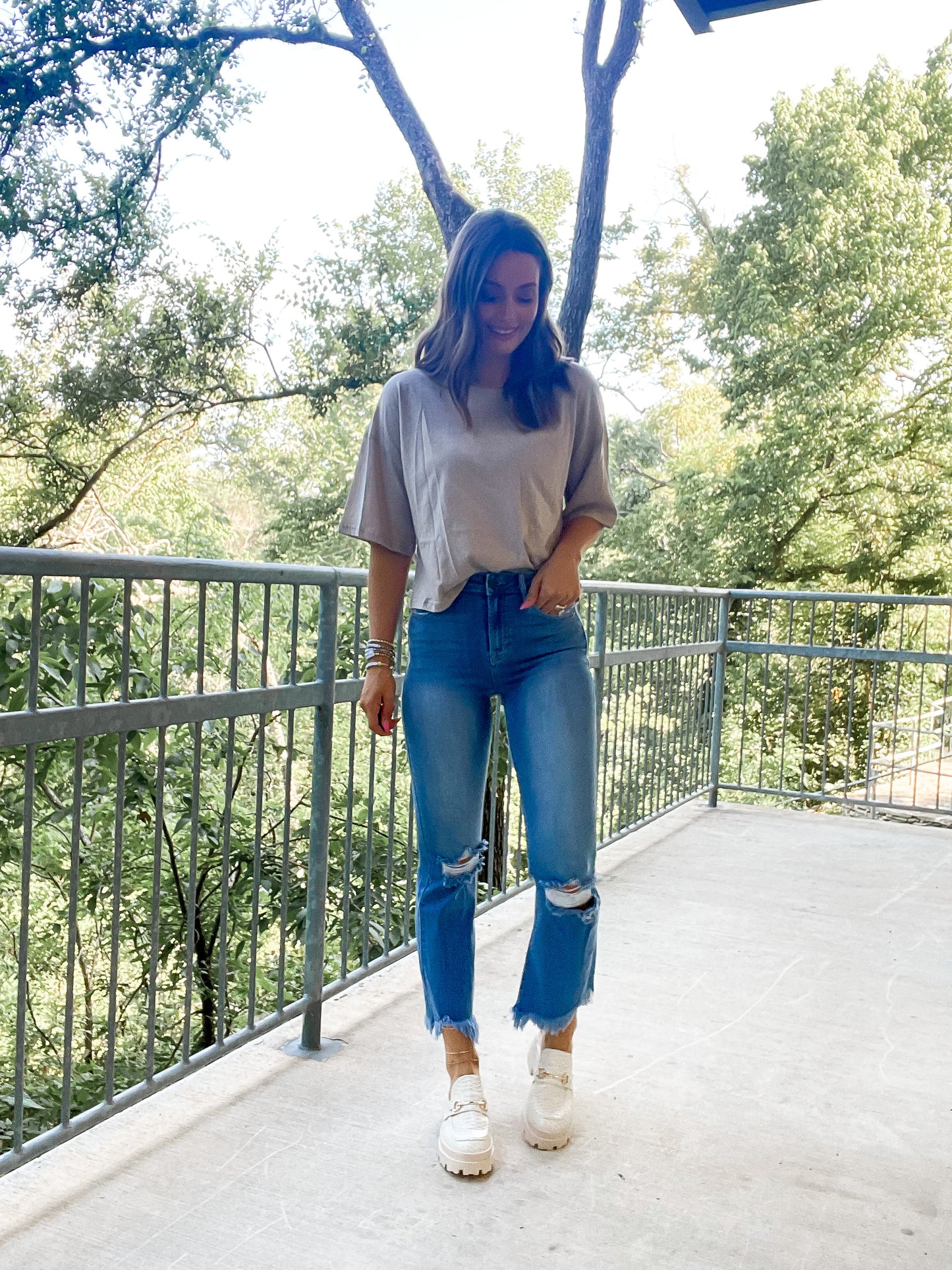 Cropped Tee- Light Mocha