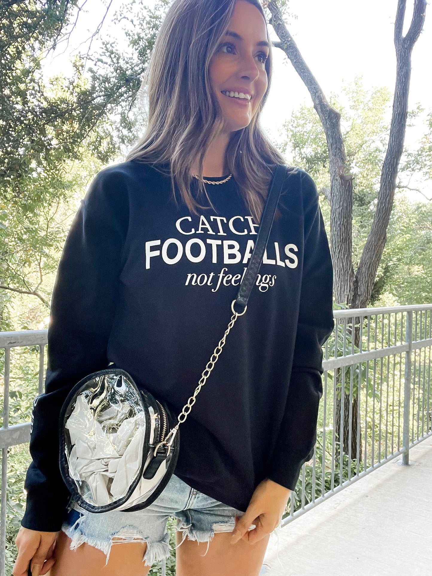 Round Clear Stadium Bag - Black