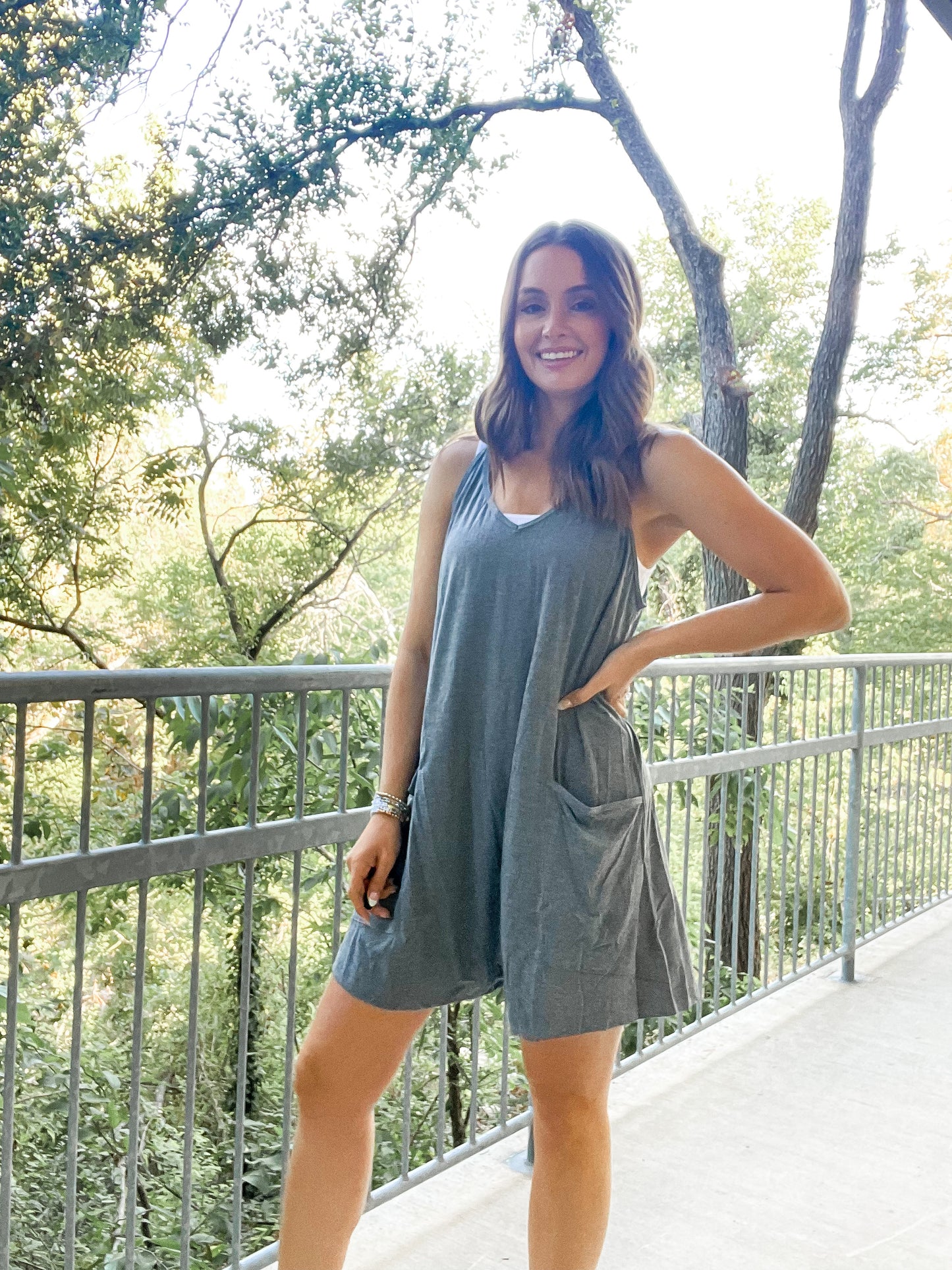 Active Romper - Charcoal