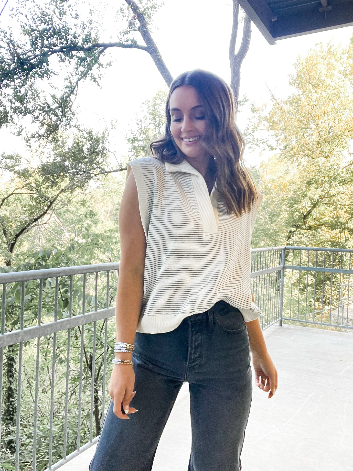 Pin Stripe Pullover Vest