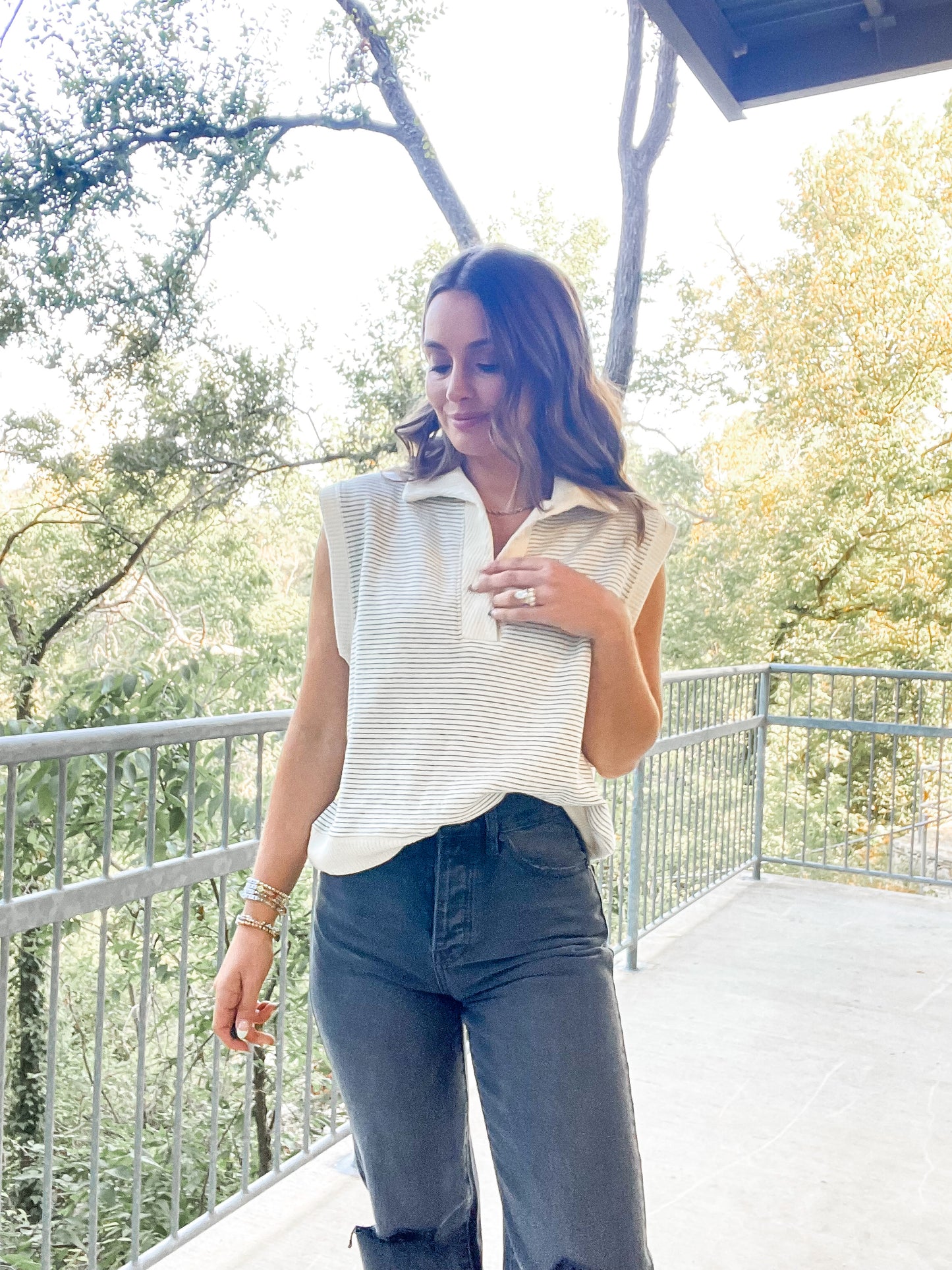 Pin Stripe Pullover Vest