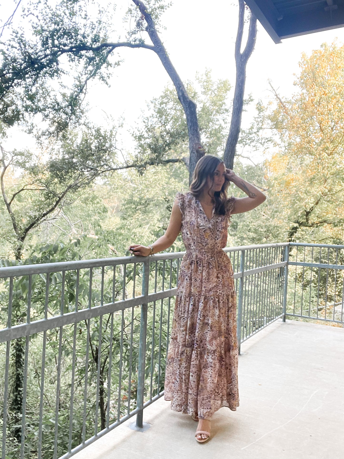 Tie Print Maxi Dress