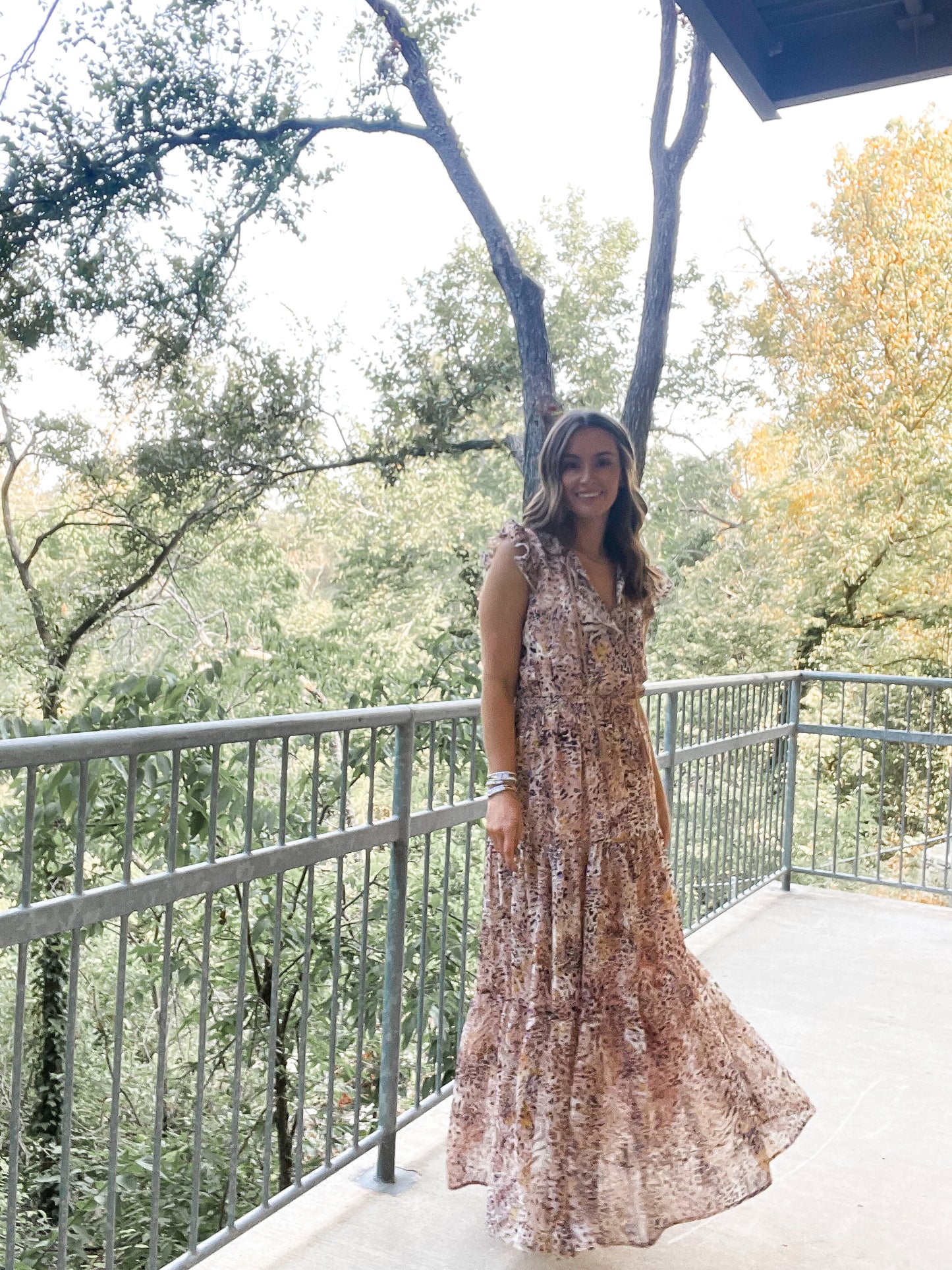 Tie Print Maxi Dress