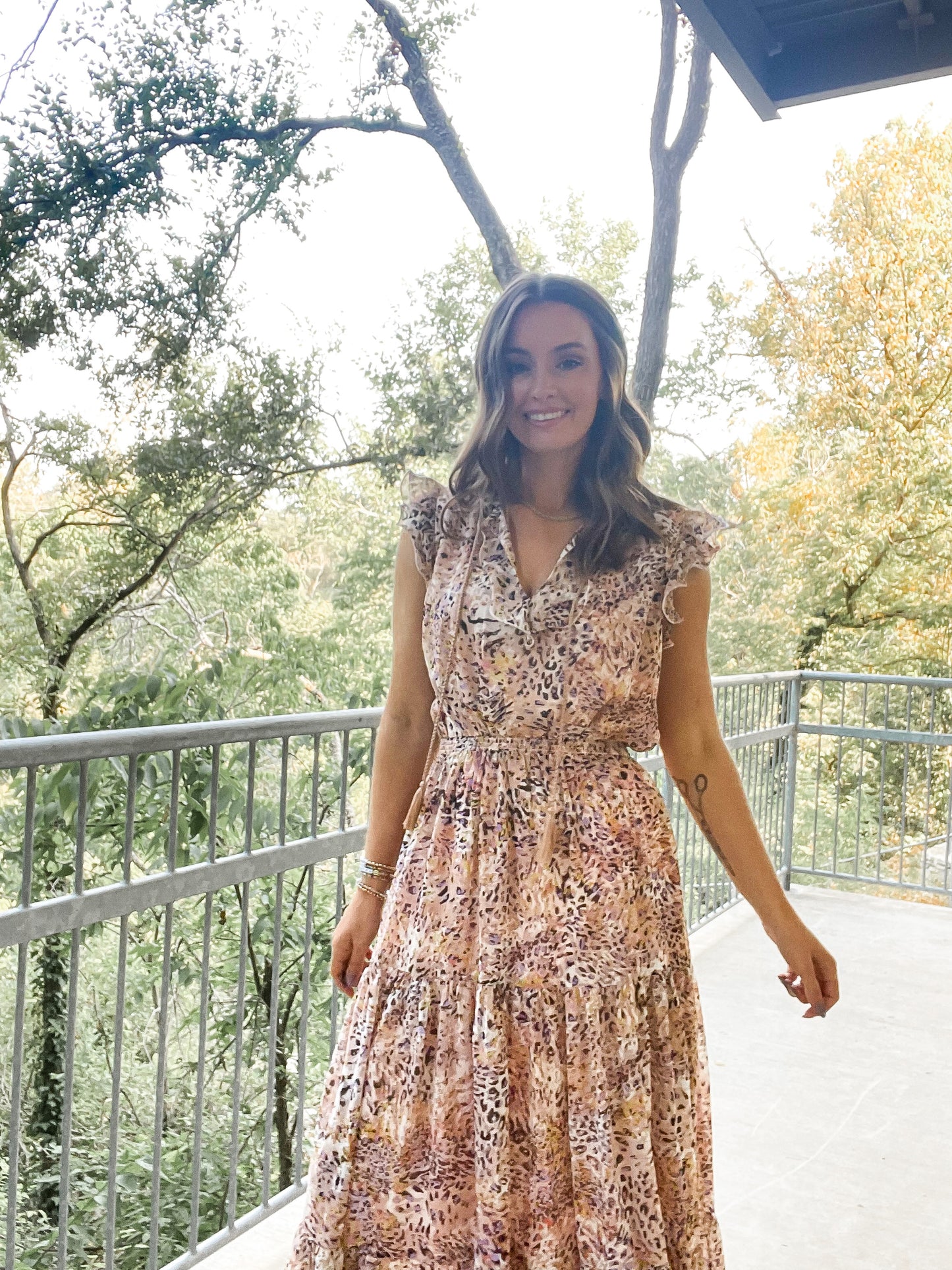 Tie Print Maxi Dress