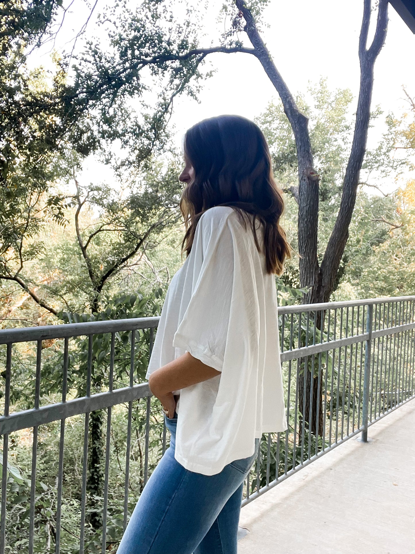 Washed Box Tee- white