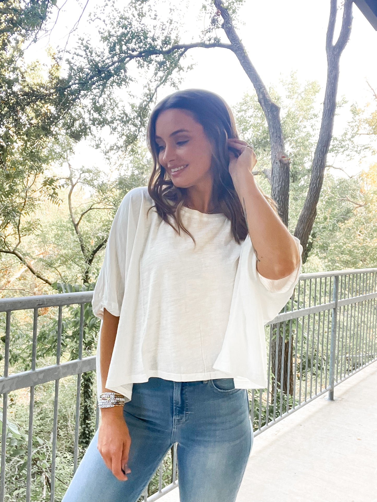Washed Box Tee- white