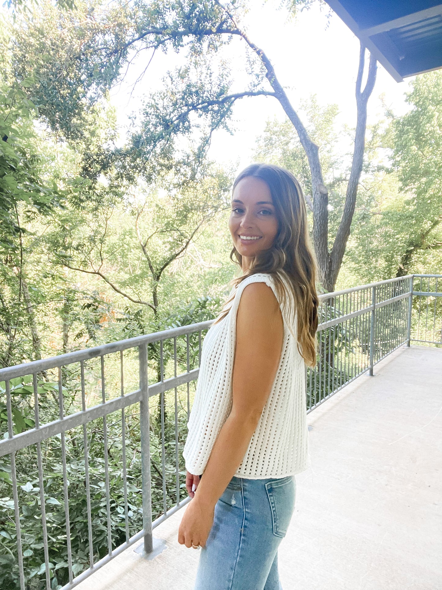 Crochet Muscle Tank - white