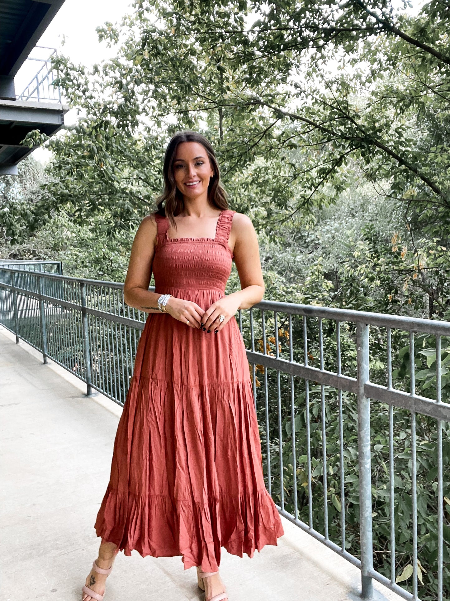 Ruffle Strap Maxi Dress