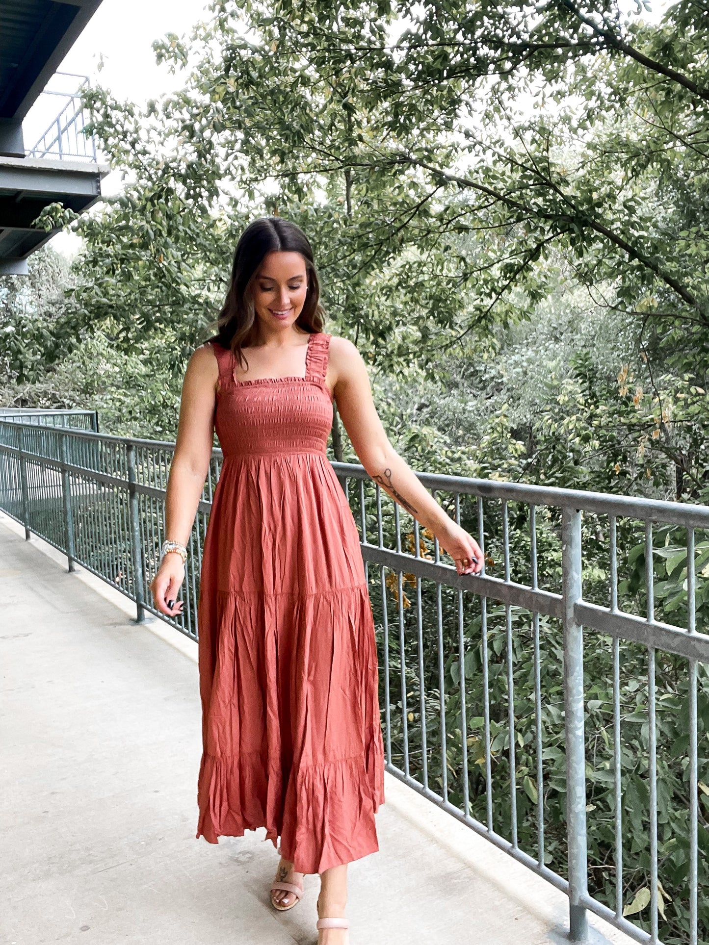Ruffle Strap Maxi Dress