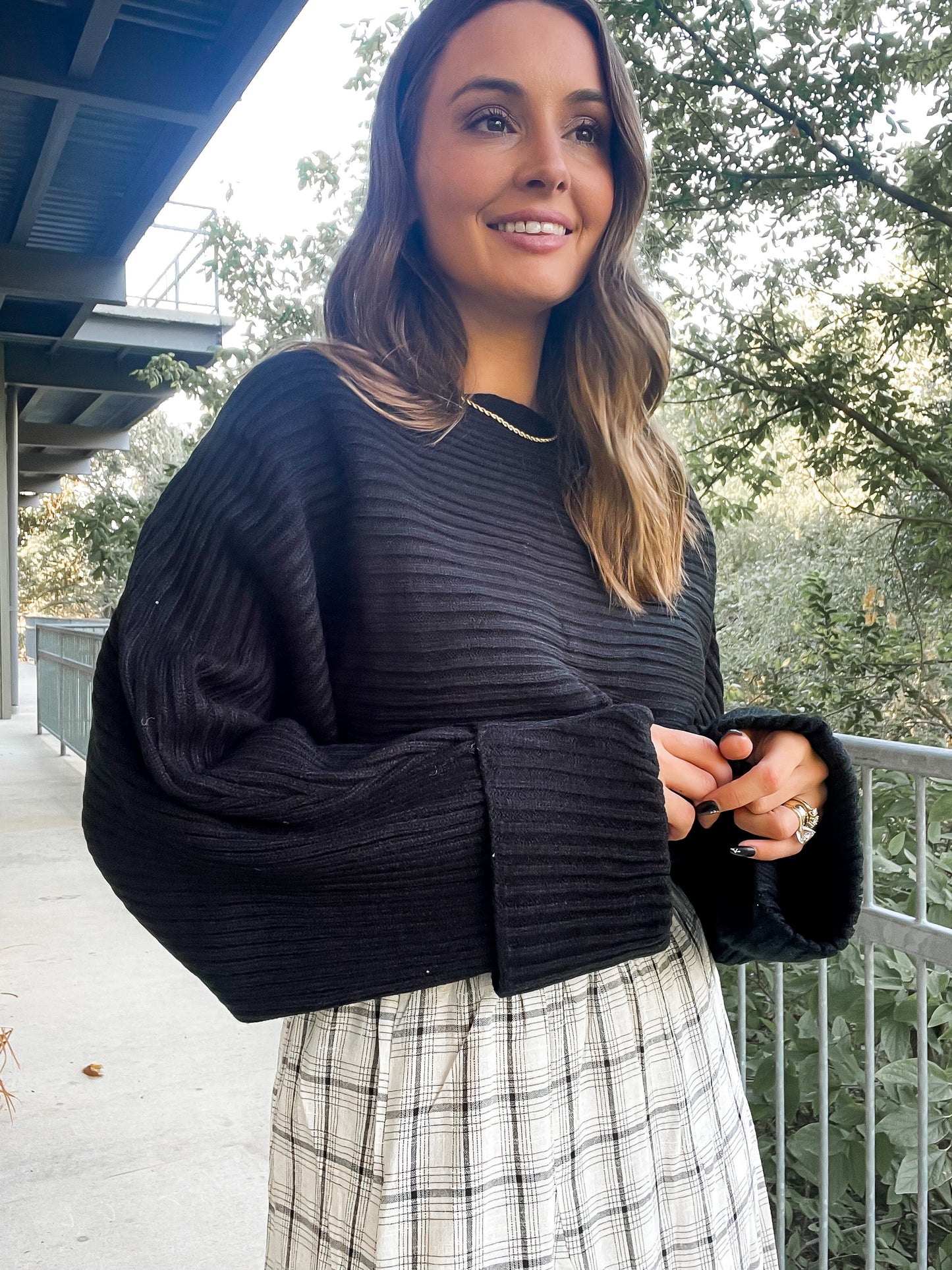 Cozy Black Crop Sweater