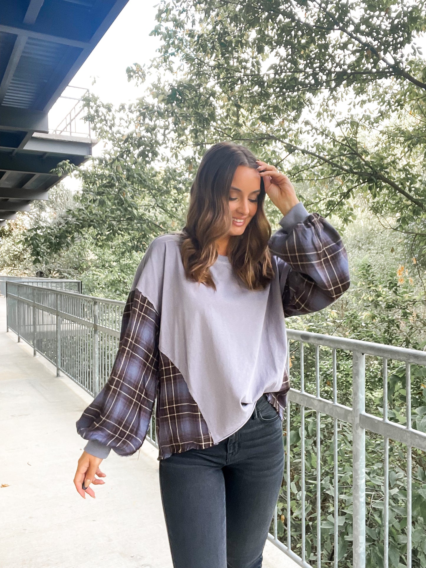 Flannel Tee- denim