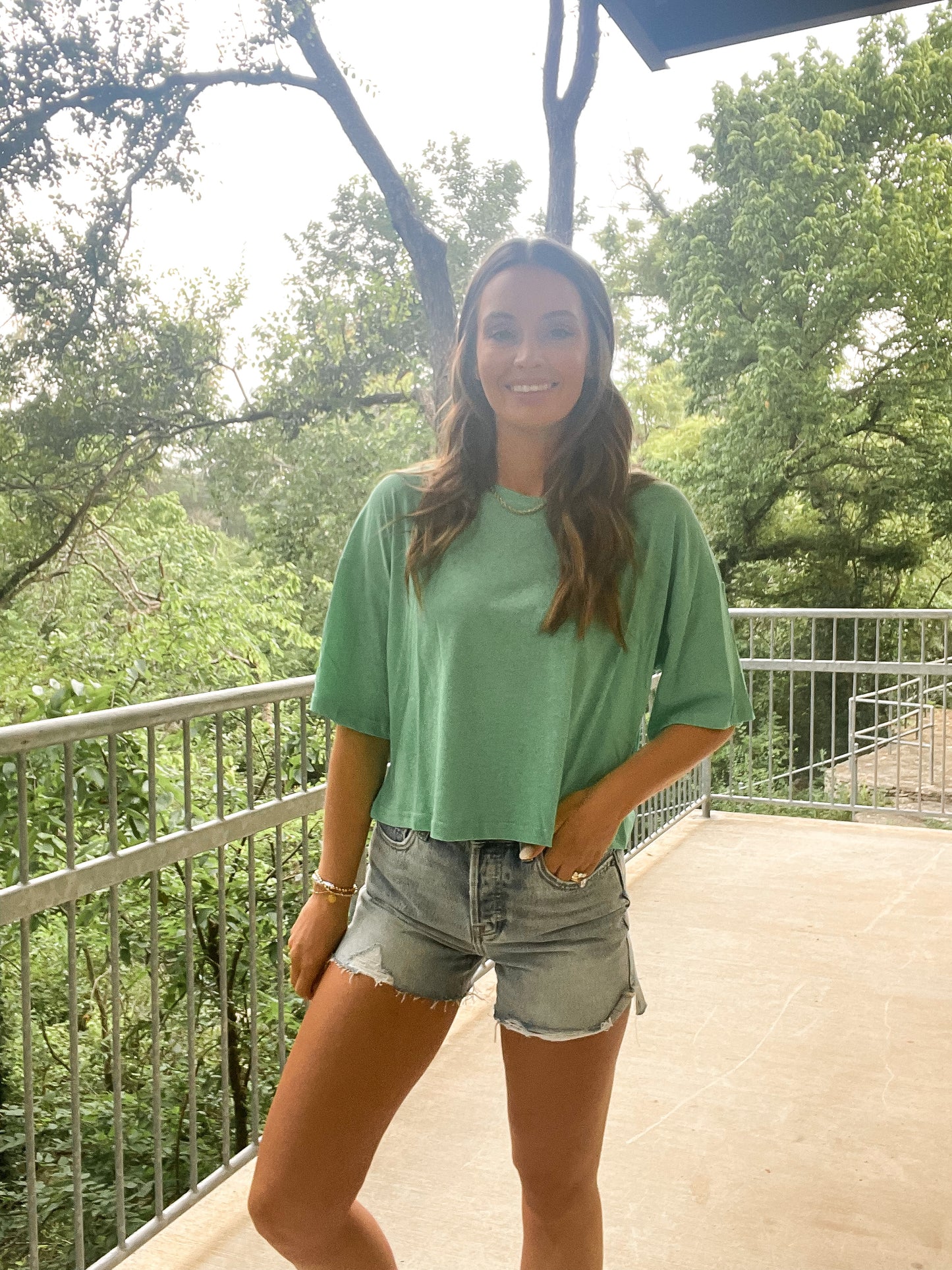 Cropped Tee - Neon Green