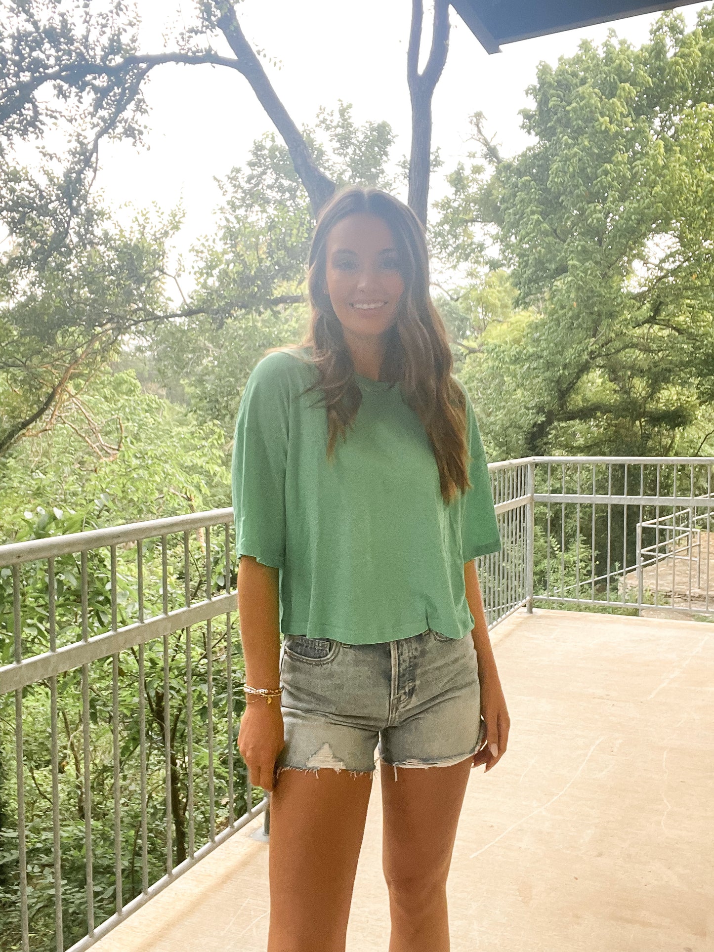 Cropped Tee - Neon Green