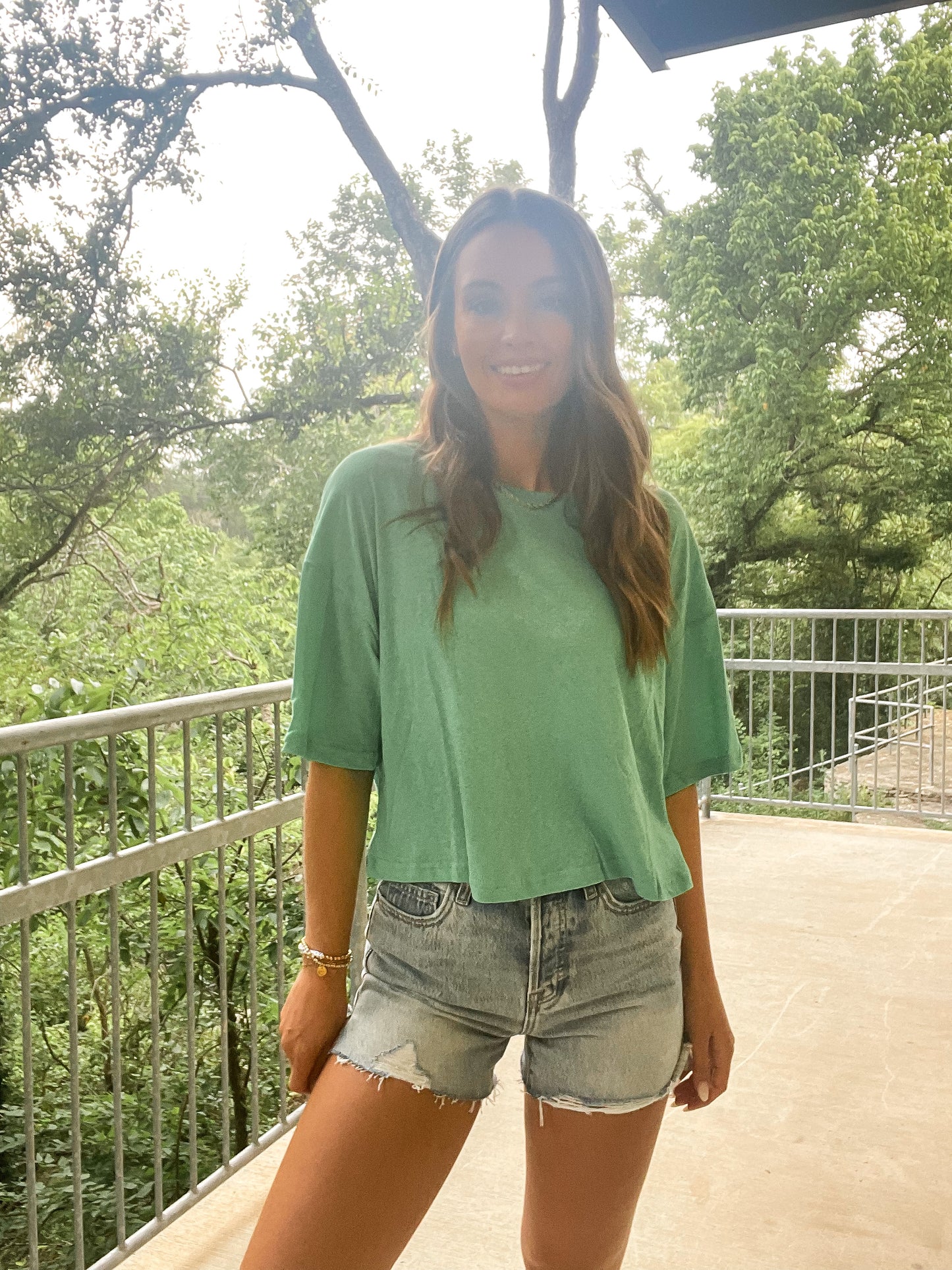 Cropped Tee - Neon Green