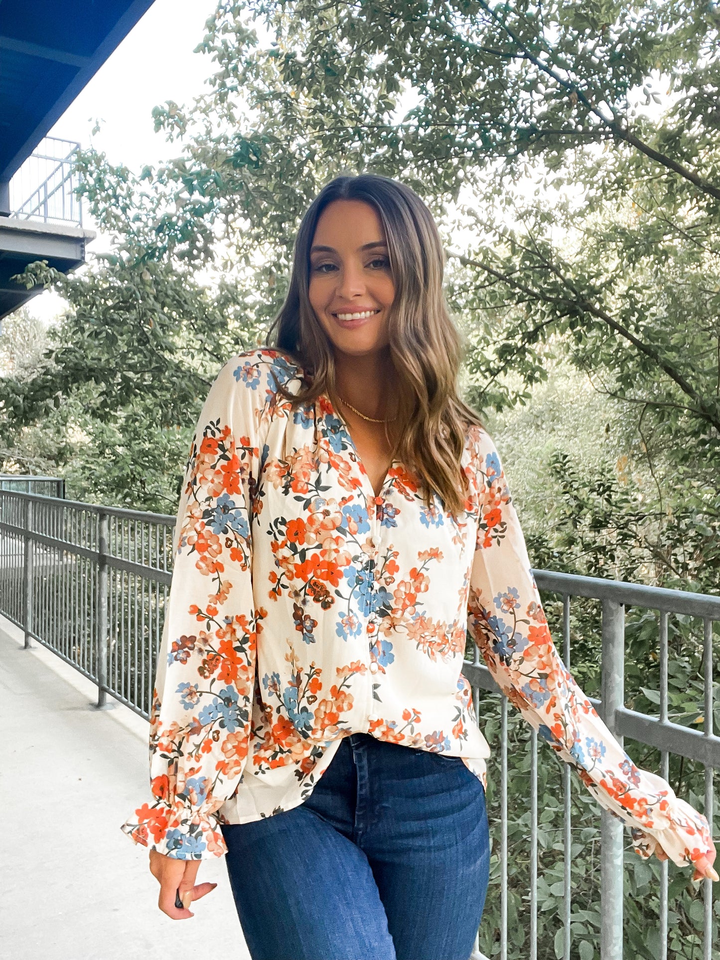 Floral Button Blouse