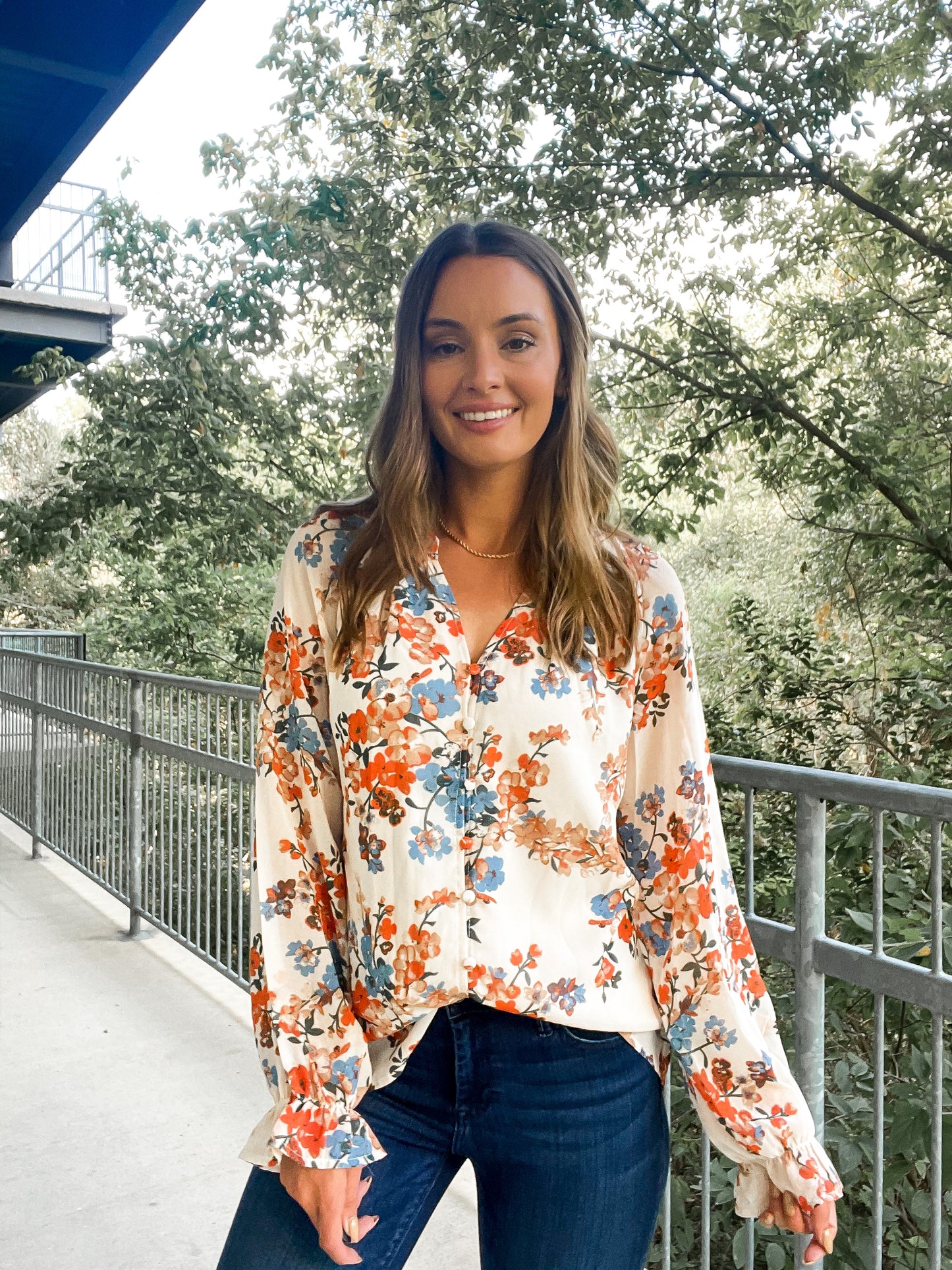 Floral Button Blouse