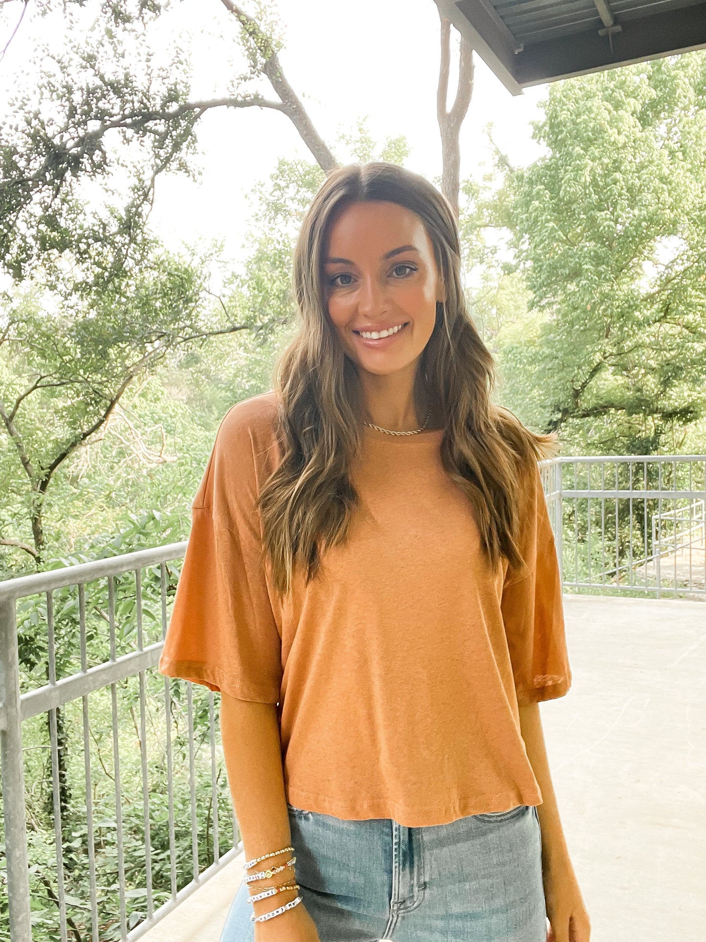 Cropped Tee - Warm Salmon