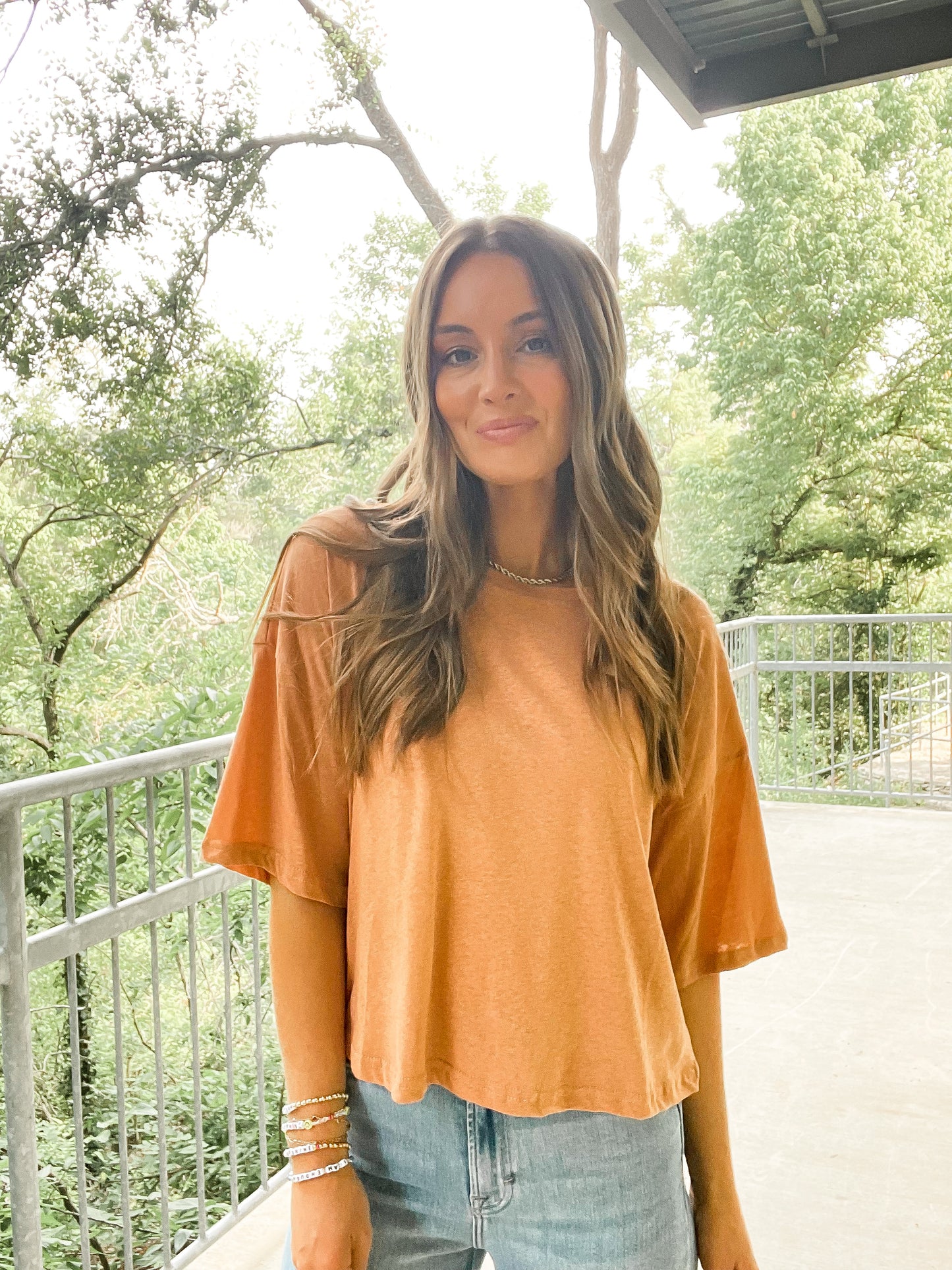 Cropped Tee - Warm Salmon