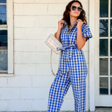 Gingham Blue Jumpsuit