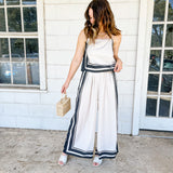 Border Stripe Linen Set