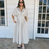Fitted Button Down Shirt Dress