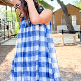 Mini Gingham Sleeveless Dress