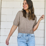 Taupe Short Sleeved Sweater