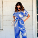 Gingham Blue Jumpsuit