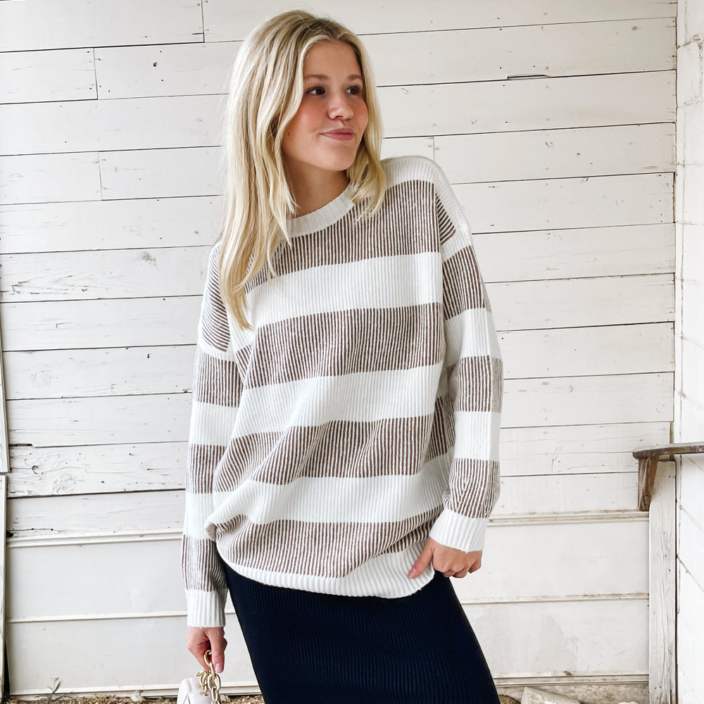 Mocha Drop Sleeve Sweater