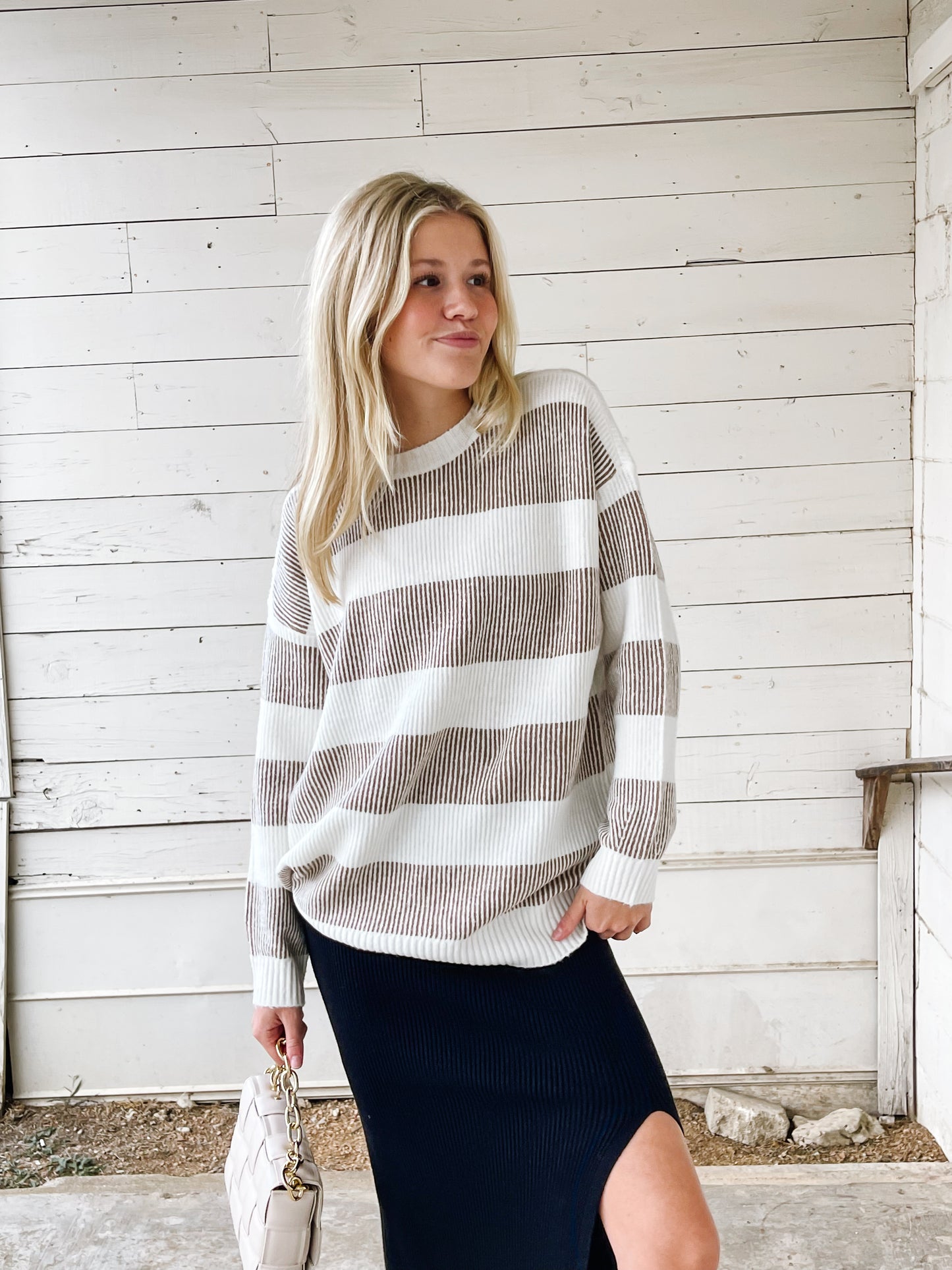 Mocha Drop Sleeve Sweater