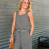 Gingham Square Neck Set