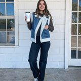 Sherpa Denim Vest Jacket