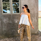 Paisley Print Washed Pants