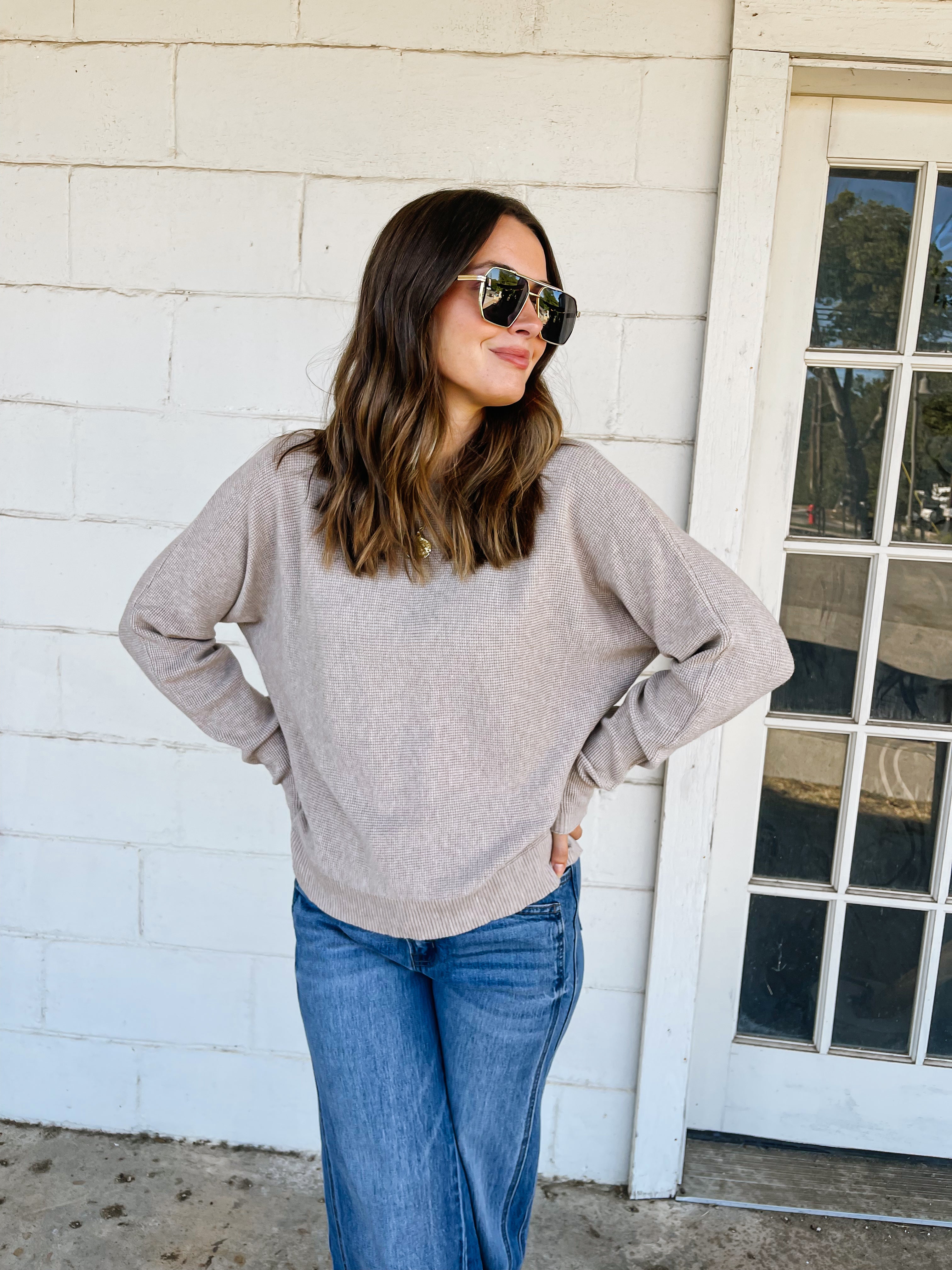 Soft Waffle V-Neck