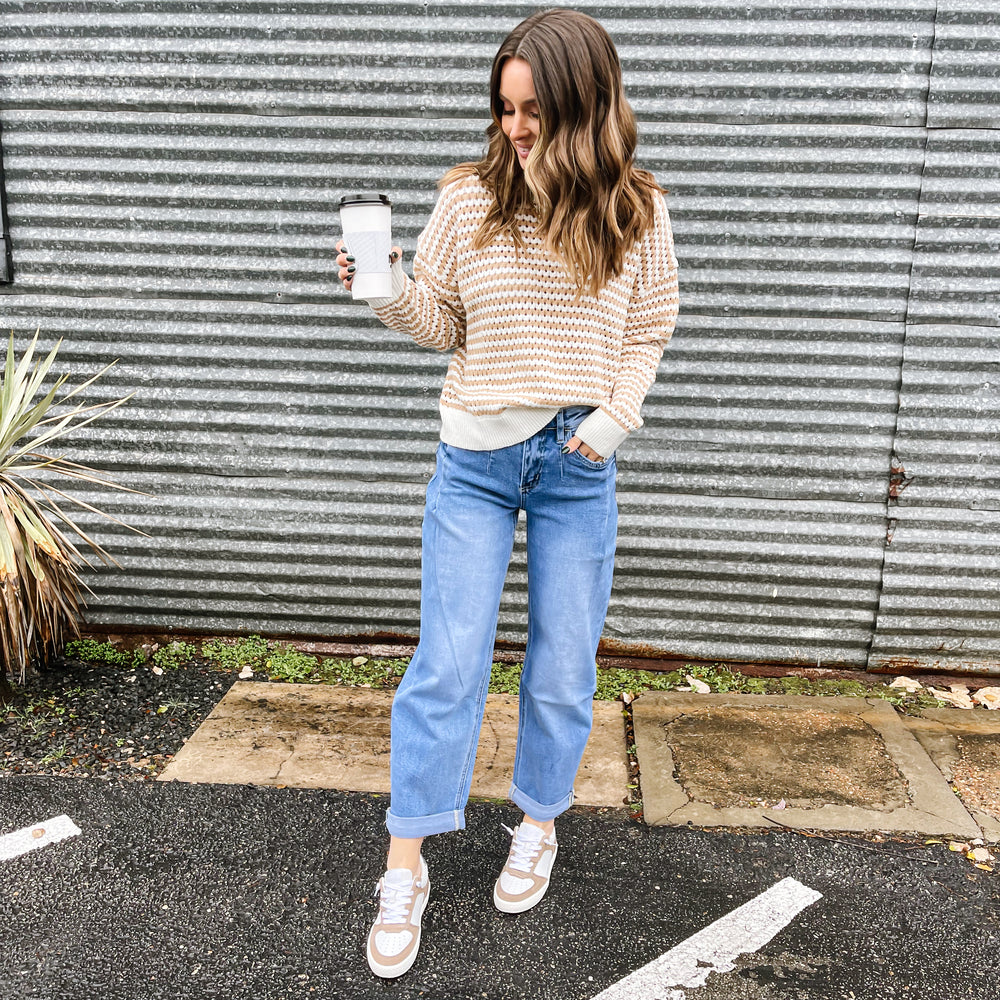 
                      
                        Taupe Crochet Sweater
                      
                    