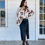 Cow Print Pullover