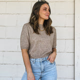 Taupe Short Sleeved Sweater
