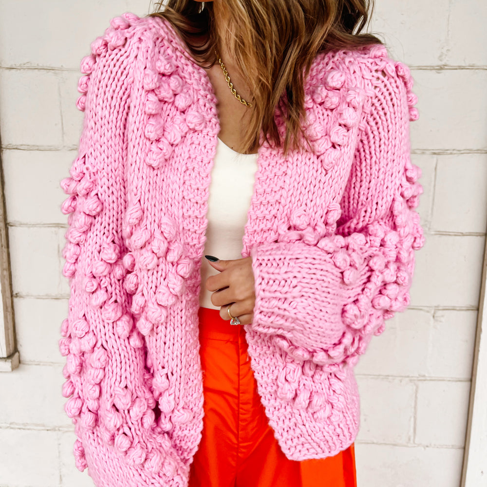 
                      
                        Pom Pom Heart Cardigan
                      
                    