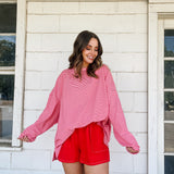Pink Striped Oversized Long Sleeve