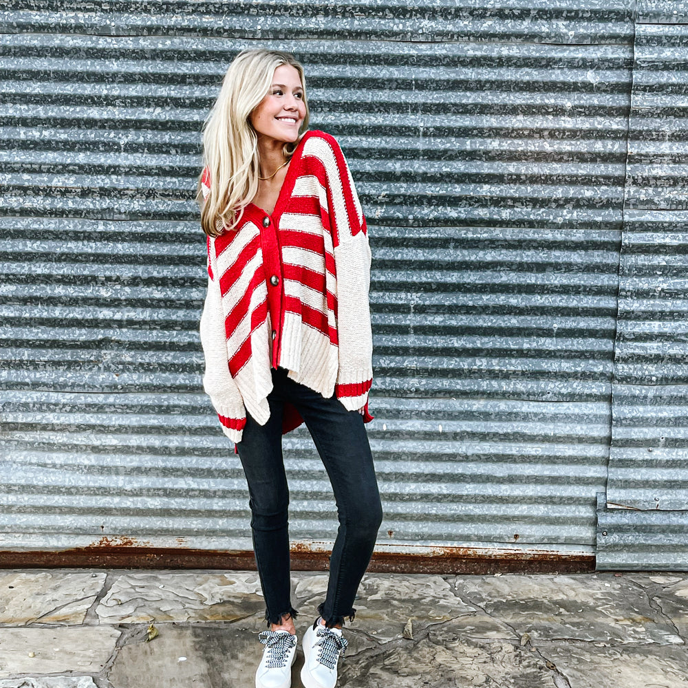 
                      
                        Striped Cardigan
                      
                    