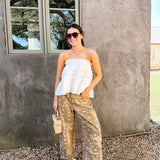 Paisley Print Washed Pants