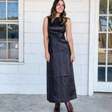 Chocolate Faux Leather Maxi Dress