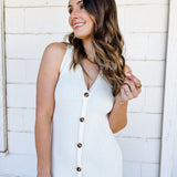 Button Ribbed Knit Dress
