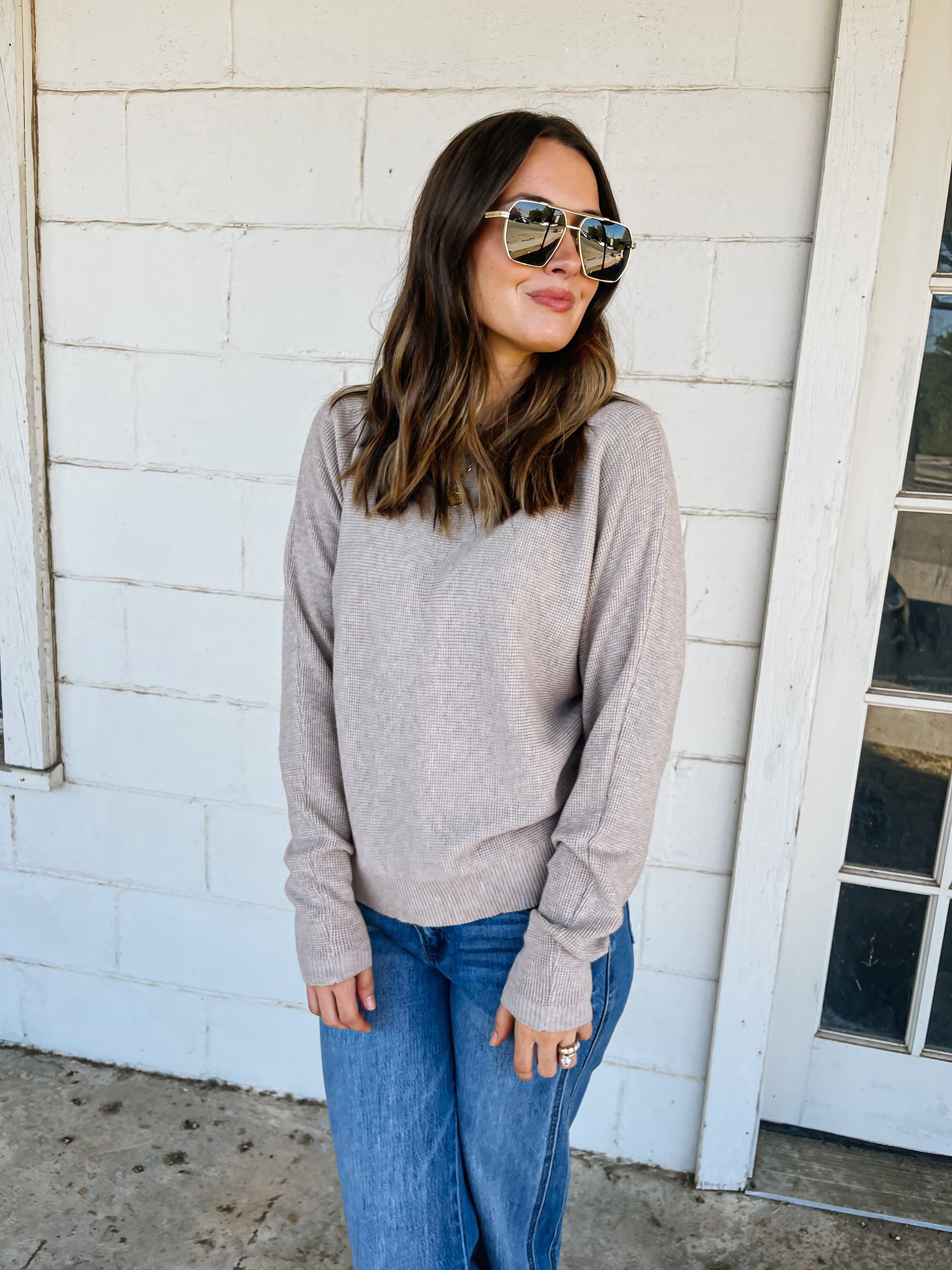 Soft Waffle V-Neck