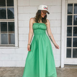 Apple Green Poplin Maxi Dress