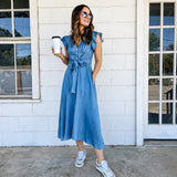 Denim Sweet Ruffle Dress