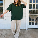 Solid Oversized Tee - Hunter Green