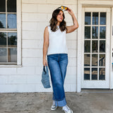 White Scalloped Sweater Vest